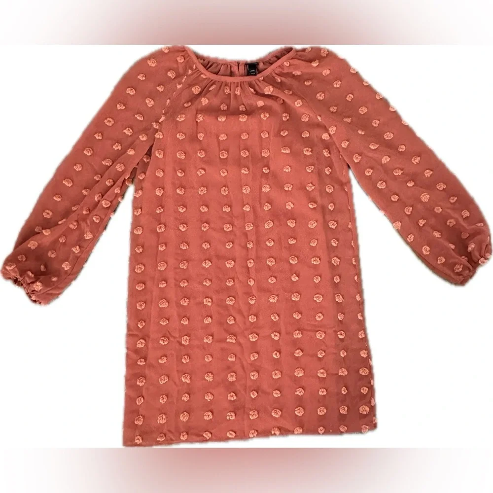 Art Class Dot Print Long Sleeve Dress